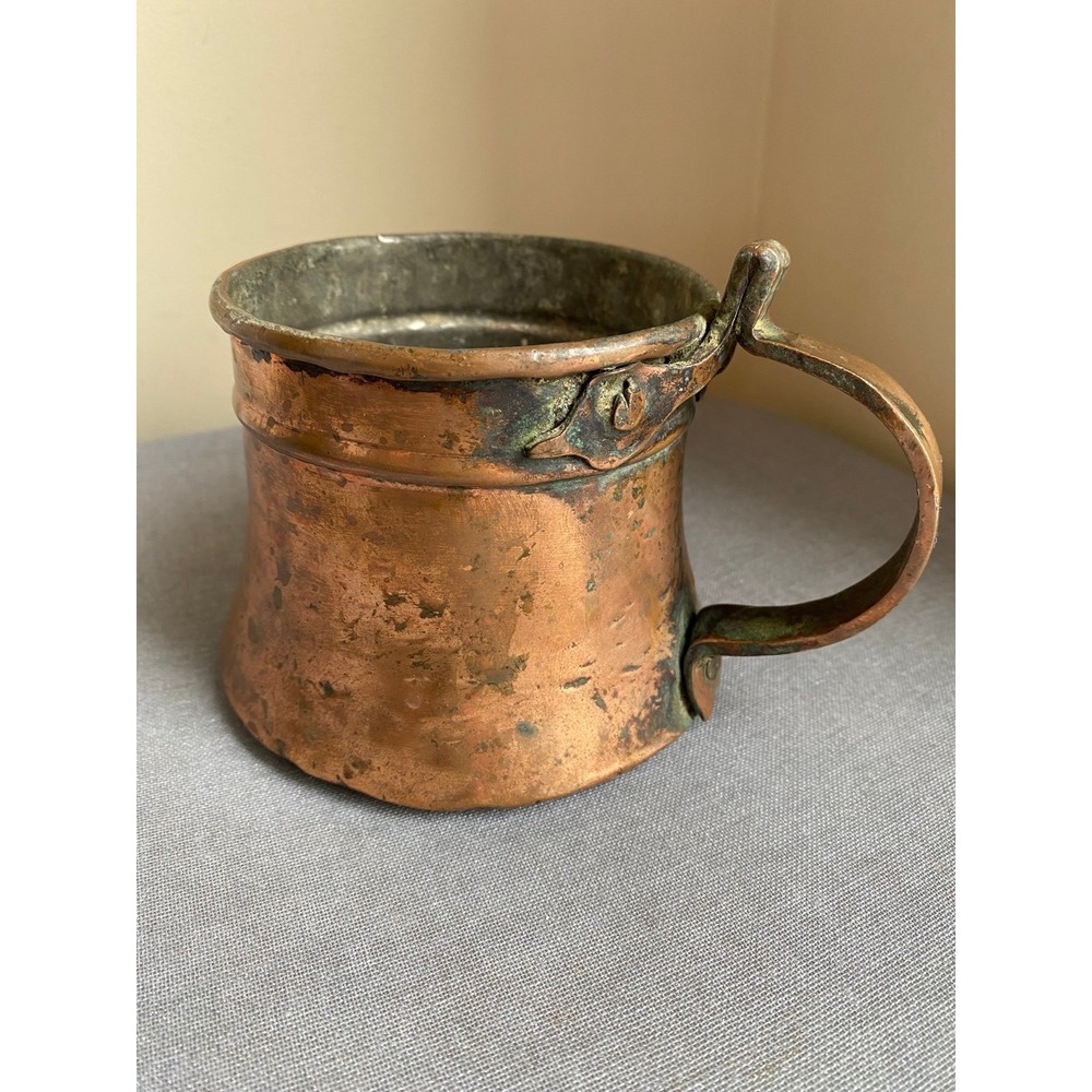 Vintage Brass Mug Decor Leaks 3.5"